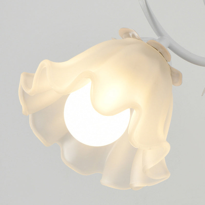 Flower Branch Iron Glass 1/2 Light Wall Sconce Lamp