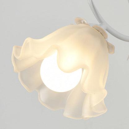 Flower Branch Iron Glass 1/2 Light Wall Sconce Lamp