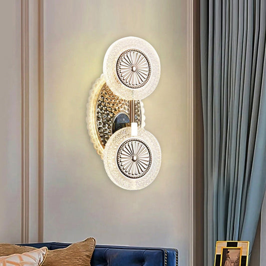 Luxury Round Pattern Crystal Acrylic LED Wall Sconce Lamp