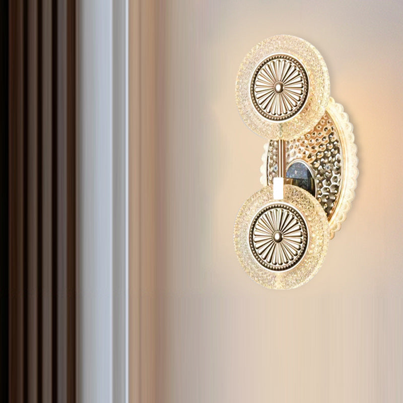 Luxury Round Pattern Crystal Acrylic LED Wall Sconce Lamp