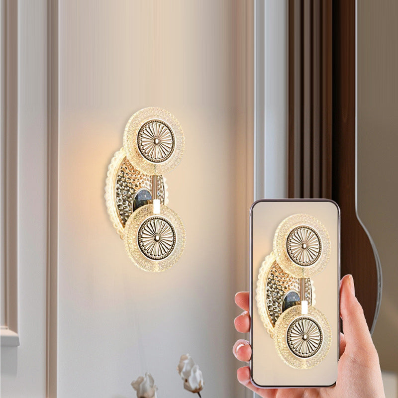 Luxury Round Pattern Crystal Acrylic LED Wall Sconce Lamp