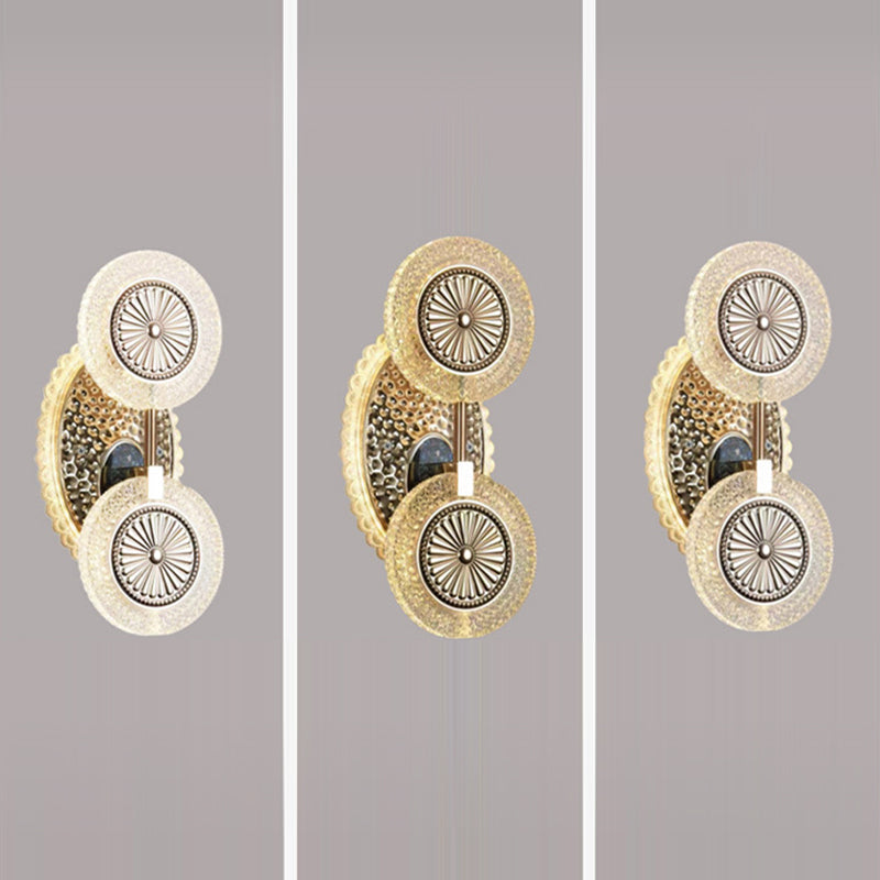 Luxury Round Pattern Crystal Acrylic LED Wall Sconce Lamp