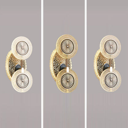 Luxury Round Pattern Crystal Acrylic LED Wall Sconce Lamp