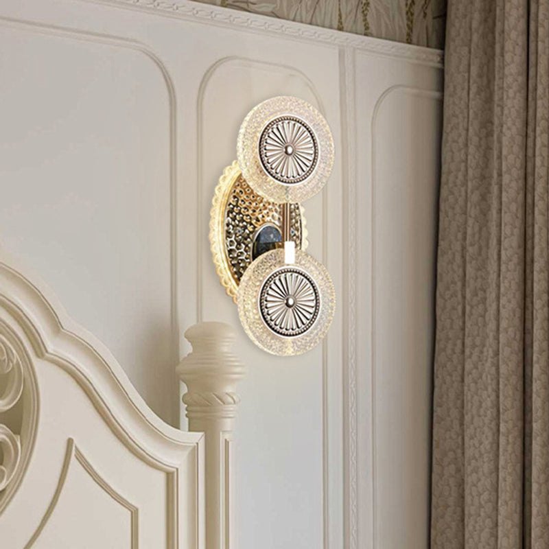 Luxury Round Pattern Crystal Acrylic LED Wall Sconce Lamp