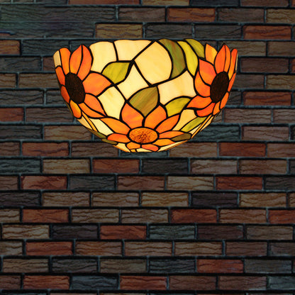 Tiffany Lattice Pattern Iron Glass 1-Light Wall Sconce Lamp