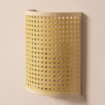 Japanese Hardware Rattan 1-Light Wall Sconce Lamp