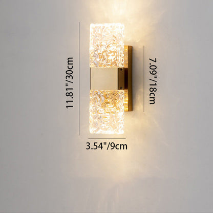 Rectangle Stainless Steel Iron Glass LED Wall Sconce Lamp