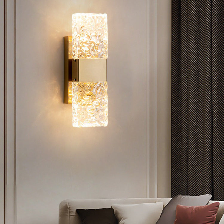 Rectangle Stainless Steel Iron Glass LED Wall Sconce Lamp