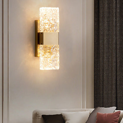 Rectangle Stainless Steel Iron Glass LED Wall Sconce Lamp