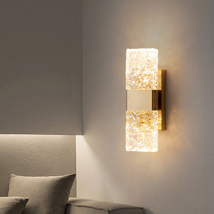 Rectangle Stainless Steel Iron Glass LED Wall Sconce Lamp