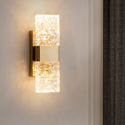 Rectangle Stainless Steel Iron Glass LED Wall Sconce Lamp