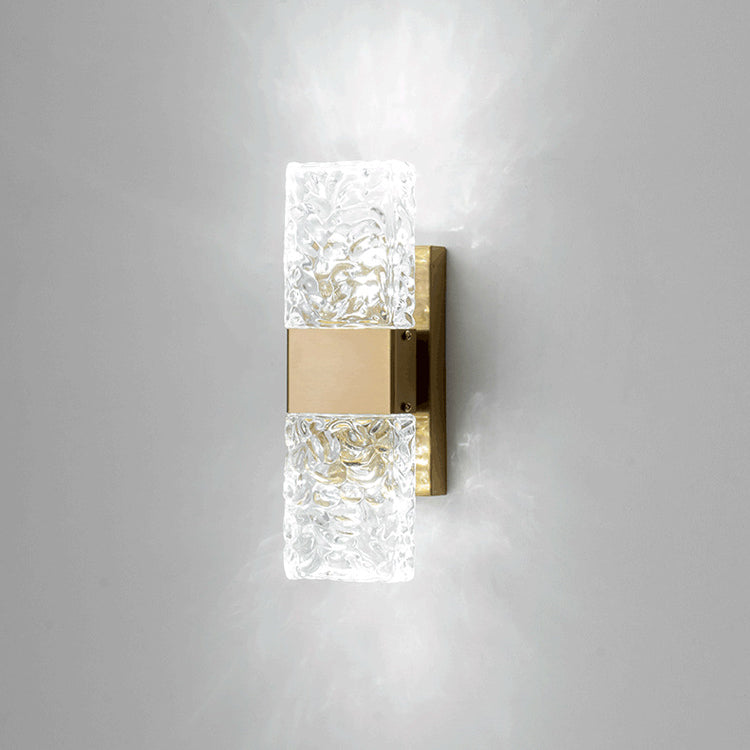 Rectangle Stainless Steel Iron Glass LED Wall Sconce Lamp