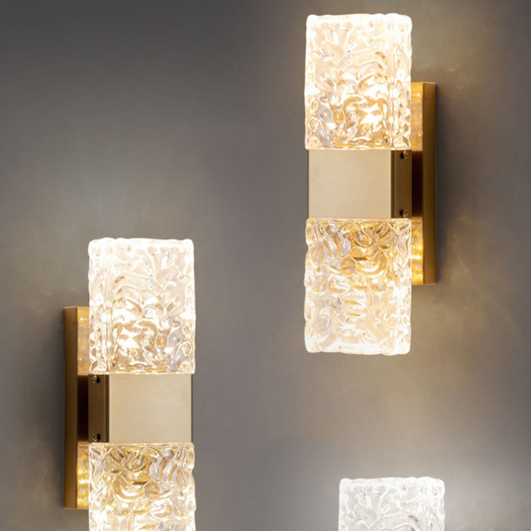 Rectangle Stainless Steel Iron Glass LED Wall Sconce Lamp
