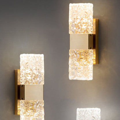 Rectangle Stainless Steel Iron Glass LED Wall Sconce Lamp
