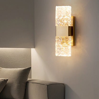 Rectangle Stainless Steel Iron Glass LED Wall Sconce Lamp