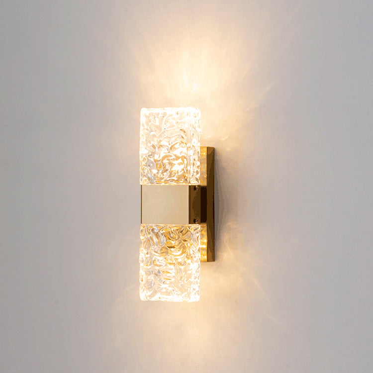Rectangle Stainless Steel Iron Glass LED Wall Sconce Lamp