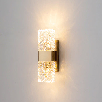Rectangle Stainless Steel Iron Glass LED Wall Sconce Lamp