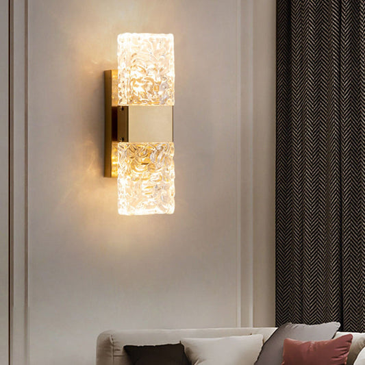 Rectangle Stainless Steel Iron Glass LED Wall Sconce Lamp