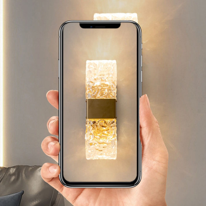 Rectangle Stainless Steel Iron Glass LED Wall Sconce Lamp