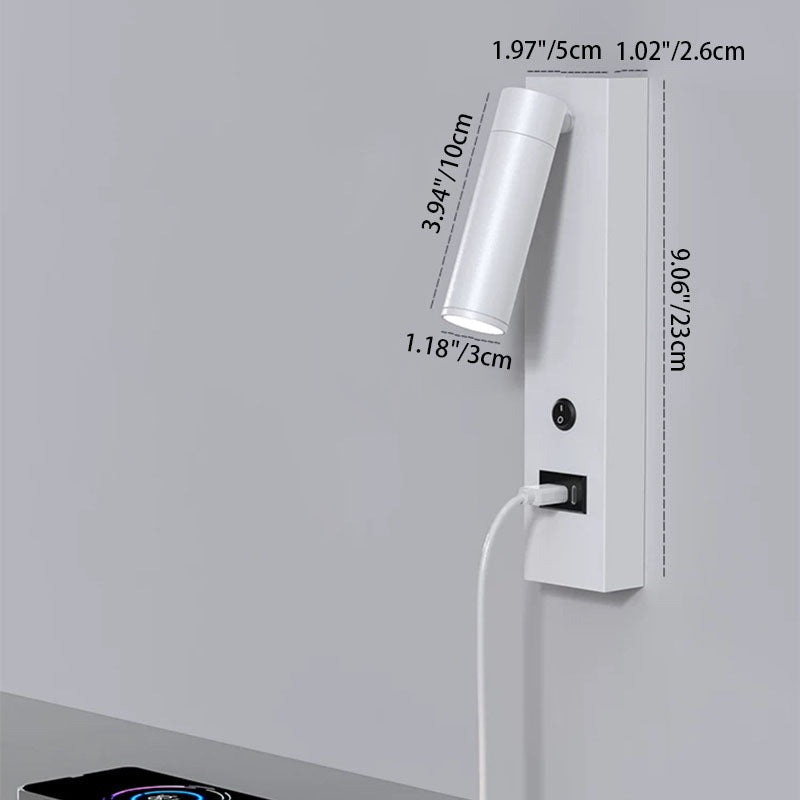 Cylinder Rectangular Base Aluminum LED Wall Sconce Lamp