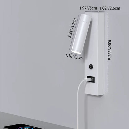 Cylinder Rectangular Base Aluminum LED Wall Sconce Lamp