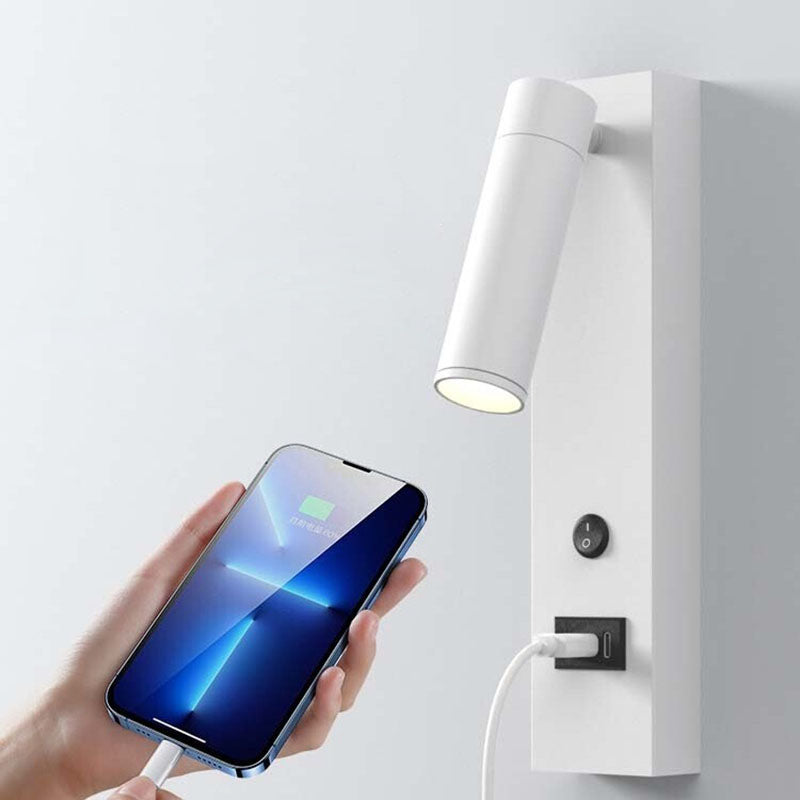 Cylinder Rectangular Base Aluminum LED Wall Sconce Lamp