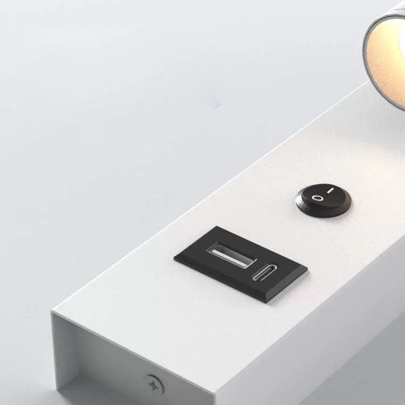 Cylinder Rectangular Base Aluminum LED Wall Sconce Lamp