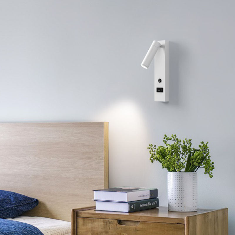 Cylinder Rectangular Base Aluminum LED Wall Sconce Lamp