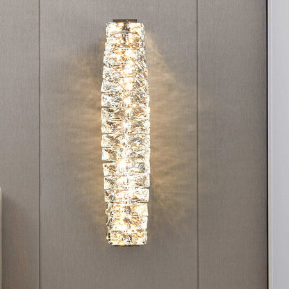 Rectangle Block Hardware Crystal LED Wall Sconce Lamp