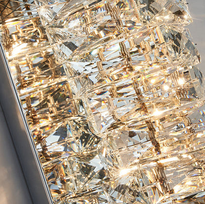 Rectangle Block Hardware Crystal LED Wall Sconce Lamp