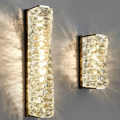 Rectangle Block Hardware Crystal LED Wall Sconce Lamp