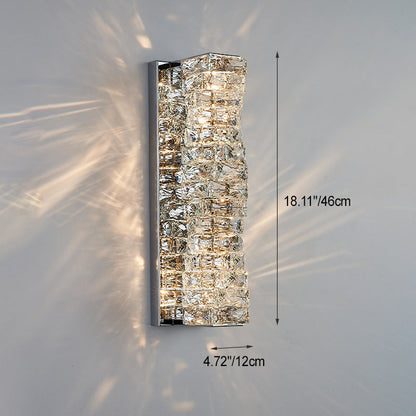 Rectangle Block Hardware Crystal LED Wall Sconce Lamp