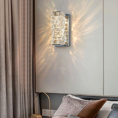 Rectangle Block Hardware Crystal LED Wall Sconce Lamp