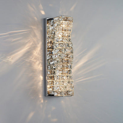 Rectangle Block Hardware Crystal LED Wall Sconce Lamp