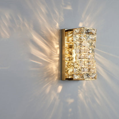 Rectangle Block Hardware Crystal LED Wall Sconce Lamp