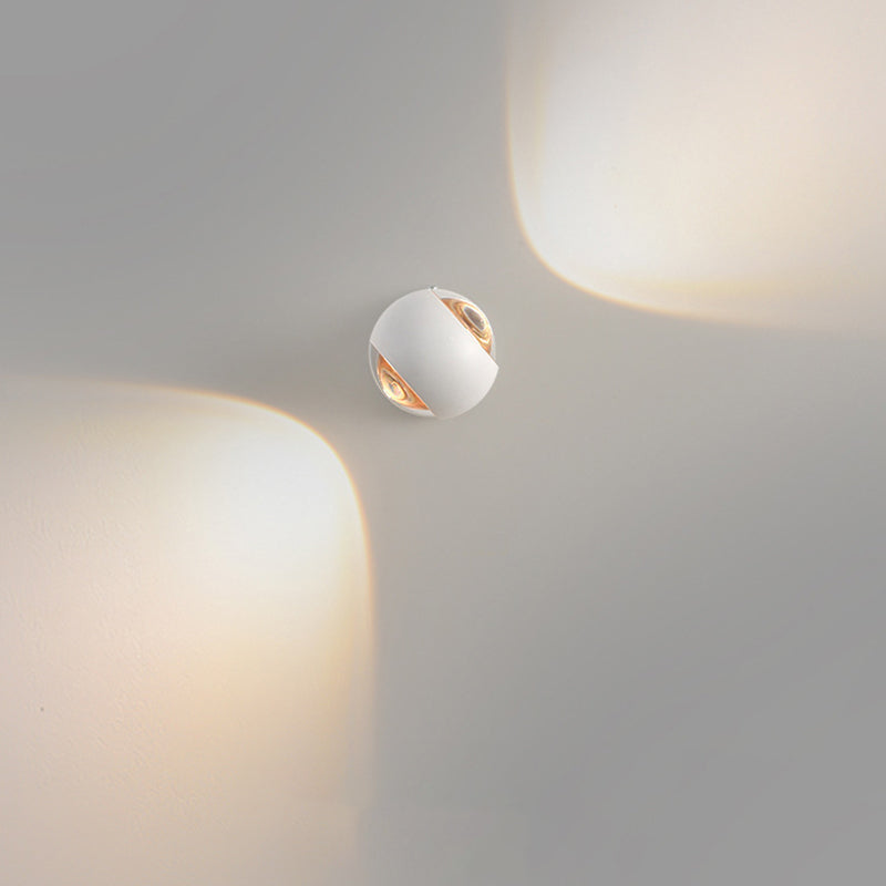 Minimalist Spherical Aluminum Glass LED Wall Sconce Lamp