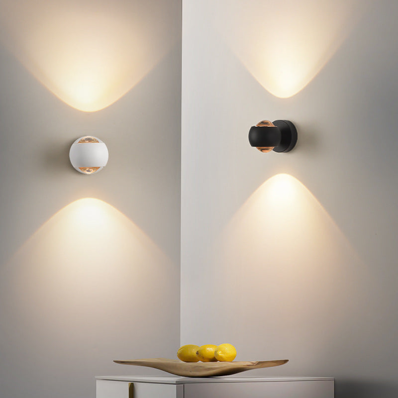 Minimalist Spherical Aluminum Glass LED Wall Sconce Lamp