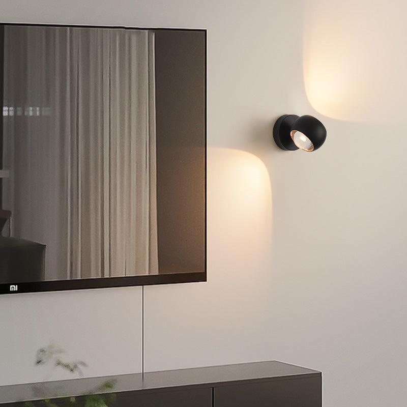 Minimalist Spherical Aluminum Glass LED Wall Sconce Lamp
