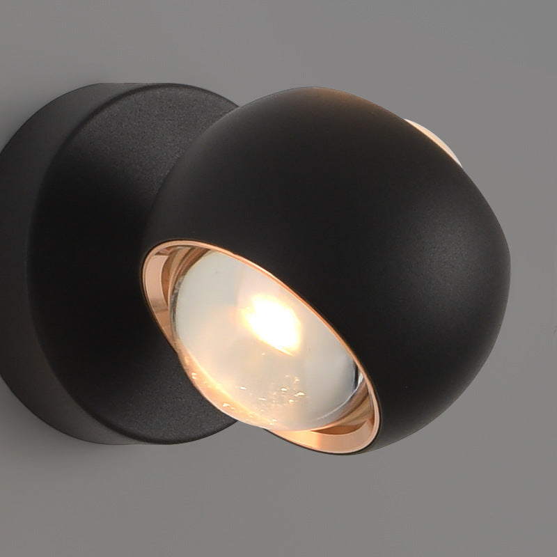 Minimalist Spherical Aluminum Glass LED Wall Sconce Lamp