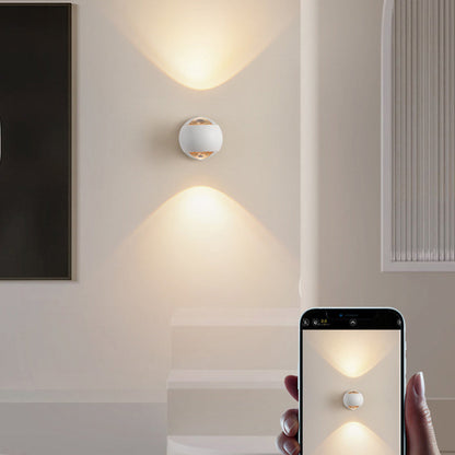 Minimalist Spherical Aluminum Glass LED Wall Sconce Lamp
