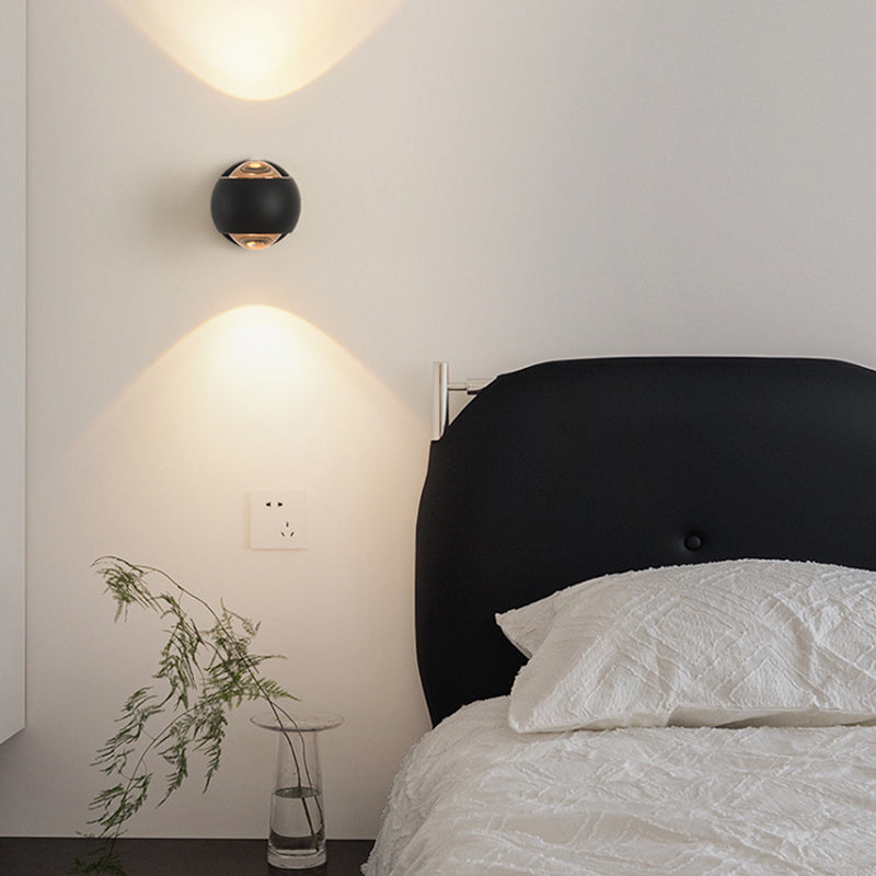 Minimalist Spherical Aluminum Glass LED Wall Sconce Lamp