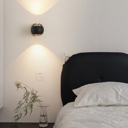 Minimalist Spherical Aluminum Glass LED Wall Sconce Lamp