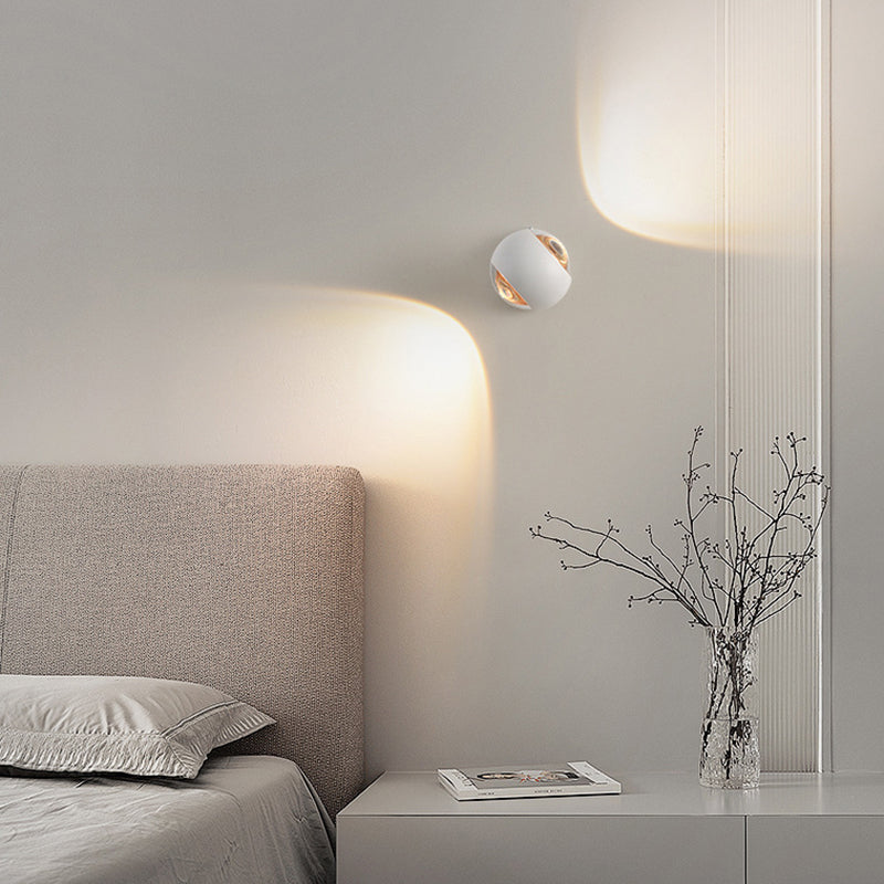 Minimalist Spherical Aluminum Glass LED Wall Sconce Lamp