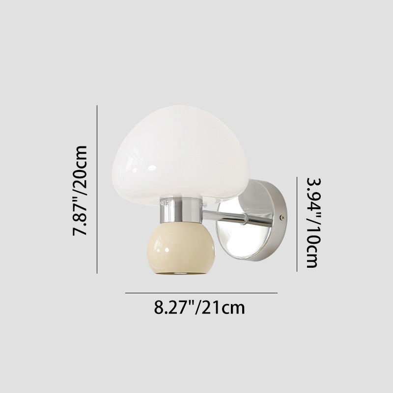 Scandinavian Mushroom Ball Iron PE 1-Light Wall Sconce Lamp