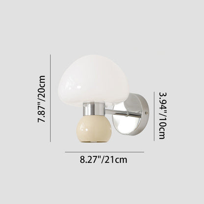Scandinavian Mushroom Ball Iron PE 1-Light Wall Sconce Lamp