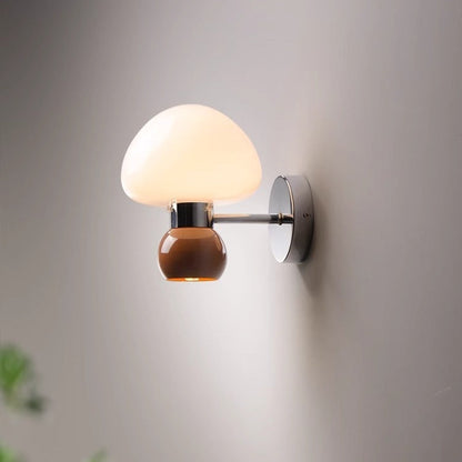 Scandinavian Mushroom Ball Iron PE 1-Light Wall Sconce Lamp
