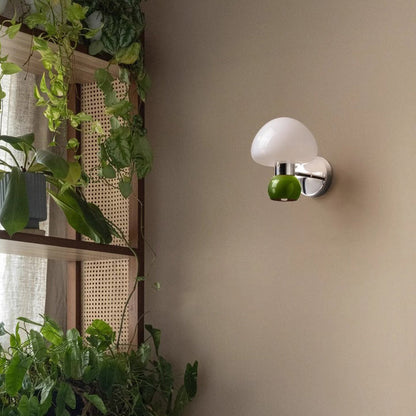 Scandinavian Mushroom Ball Iron PE 1-Light Wall Sconce Lamp