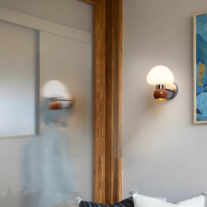 Scandinavian Mushroom Ball Iron PE 1-Light Wall Sconce Lamp
