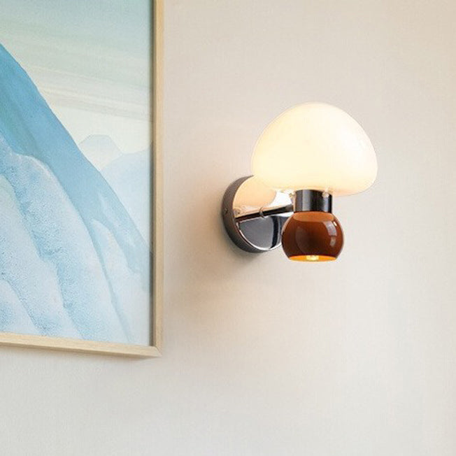 Scandinavian Mushroom Ball Iron PE 1-Light Wall Sconce Lamp