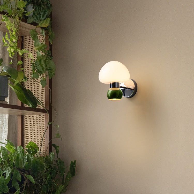 Scandinavian Mushroom Ball Iron PE 1-Light Wall Sconce Lamp